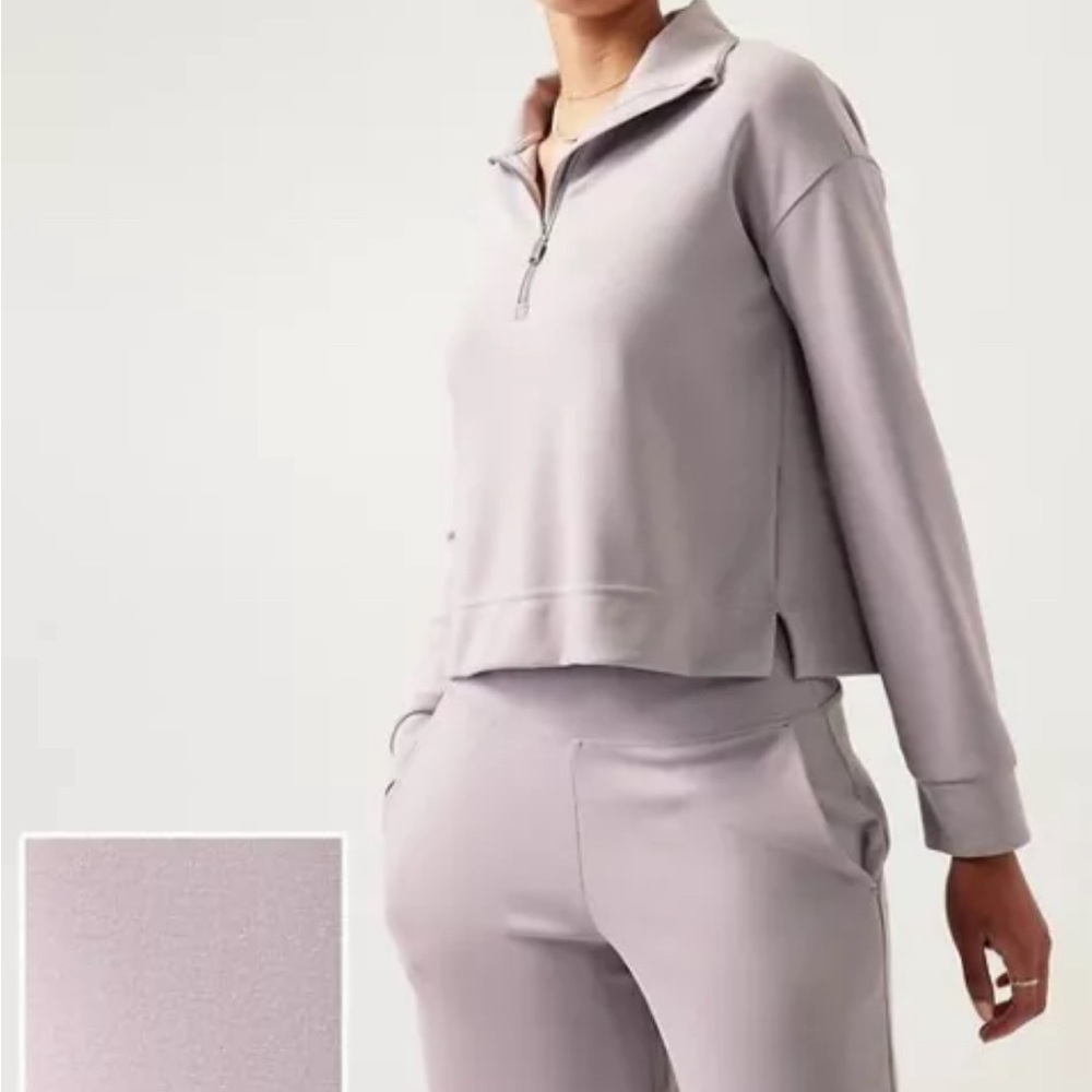 Athleta Seasoft Quarter 1/4 Zip Women’s Size 2X tensil purple $89 NWT Cooling - Picture 3 of 12